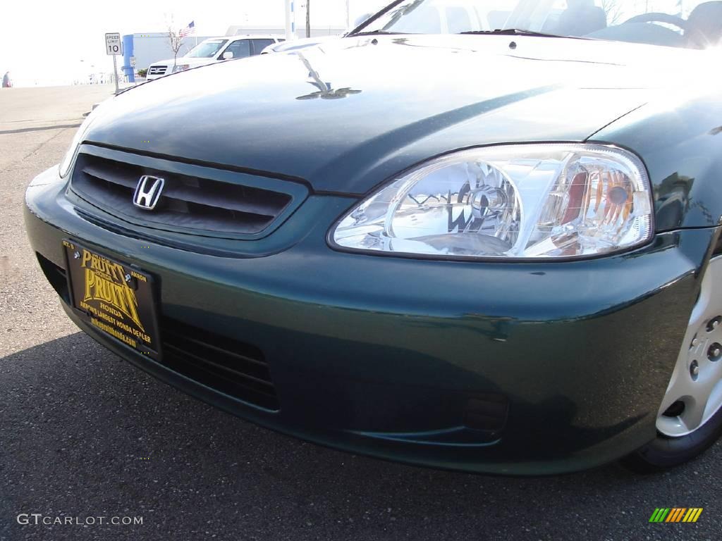 1999 Civic EX Coupe - Clover Green Pearl / Gray photo #9