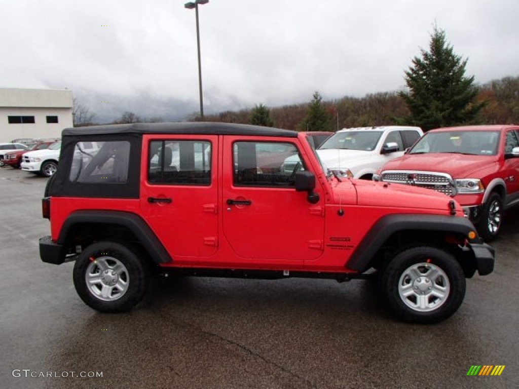 Rock Lobster Red 2013 Jeep Wrangler Unlimited Sport 4x4 Exterior Photo #80012751