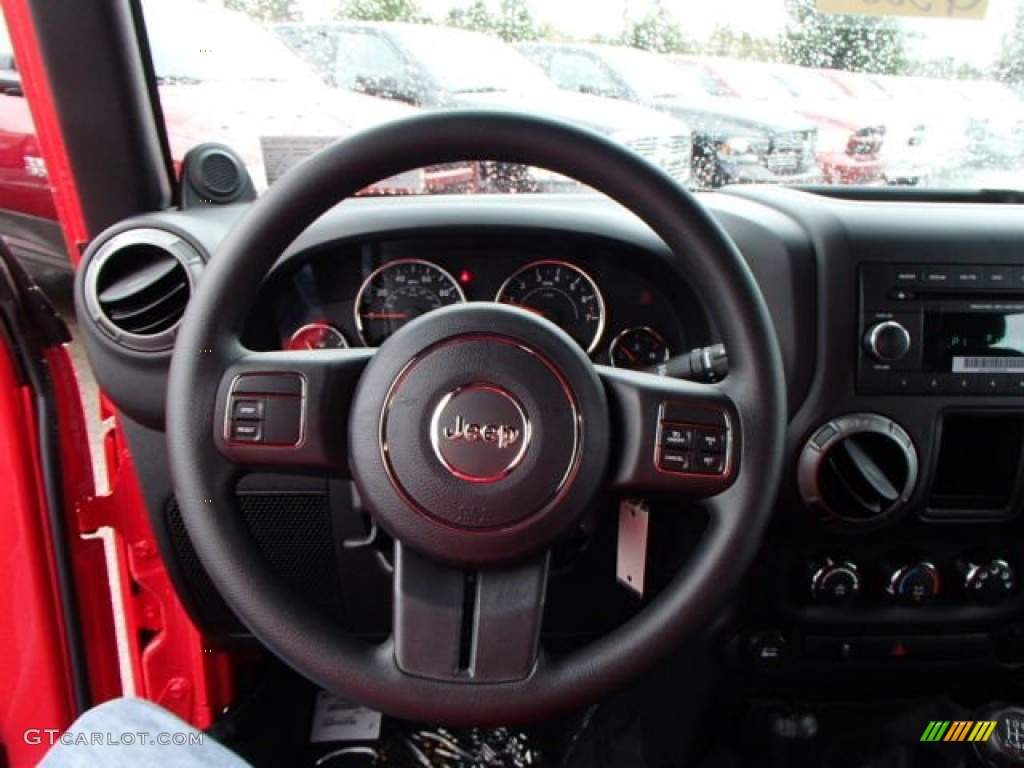 2013 Jeep Wrangler Unlimited Sport 4x4 Black Steering Wheel Photo #80012984