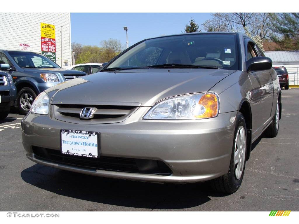 2003 Civic LX Coupe - Shoreline Mist Metallic / Beige photo #1