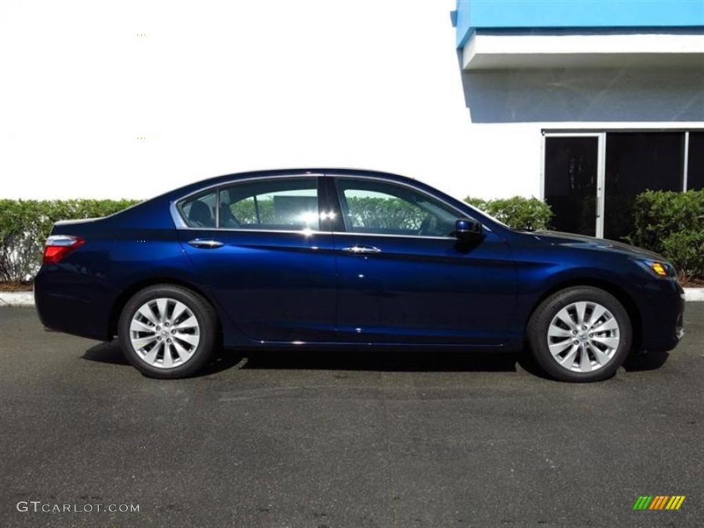 2013 Accord EX-L V6 Sedan - Obsidian Blue Pearl / Gray photo #2