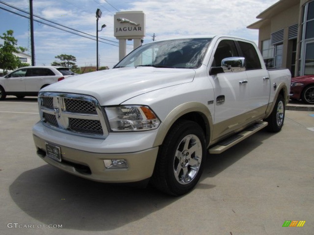 2012 Ram 1500 Laramie Longhorn Crew Cab - Bright White / Light Pebble Beige/Bark Brown photo #5