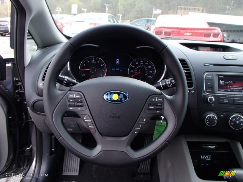 2014 Kia Forte EX Gray Steering Wheel Photo #80017805