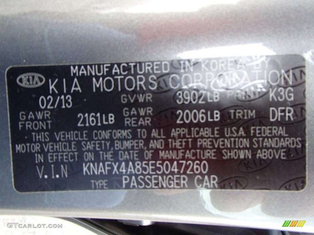 2014 Forte Color Code K3G for Gunmetal Gray Photo #80017830