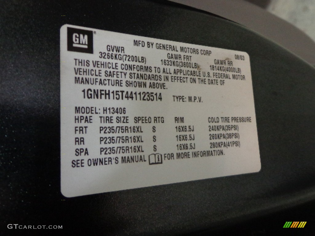 2004 Express 1500 LS AWD Passenger Van - Dark Gray Metallic / Medium Dark Pewter photo #34