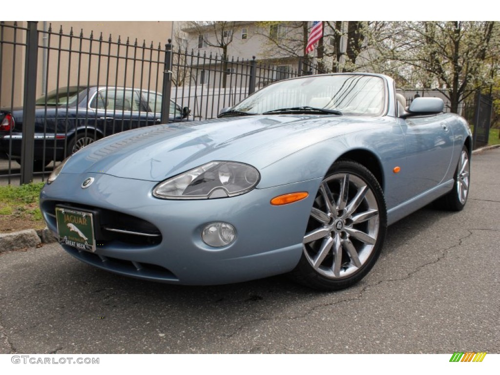 2006 XK XK8 Convertible - Frost Blue Metallic / Ivory photo #1