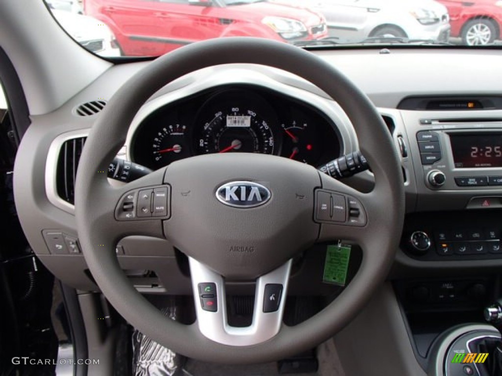 2013 Kia Sportage LX AWD Alpine Gray Steering Wheel Photo #80019131