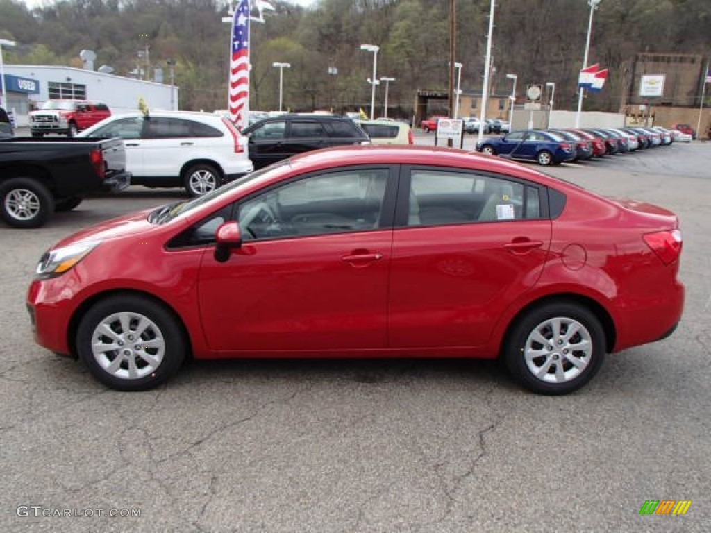 Signal Red 2013 Kia Rio LX Sedan Exterior Photo #80019242