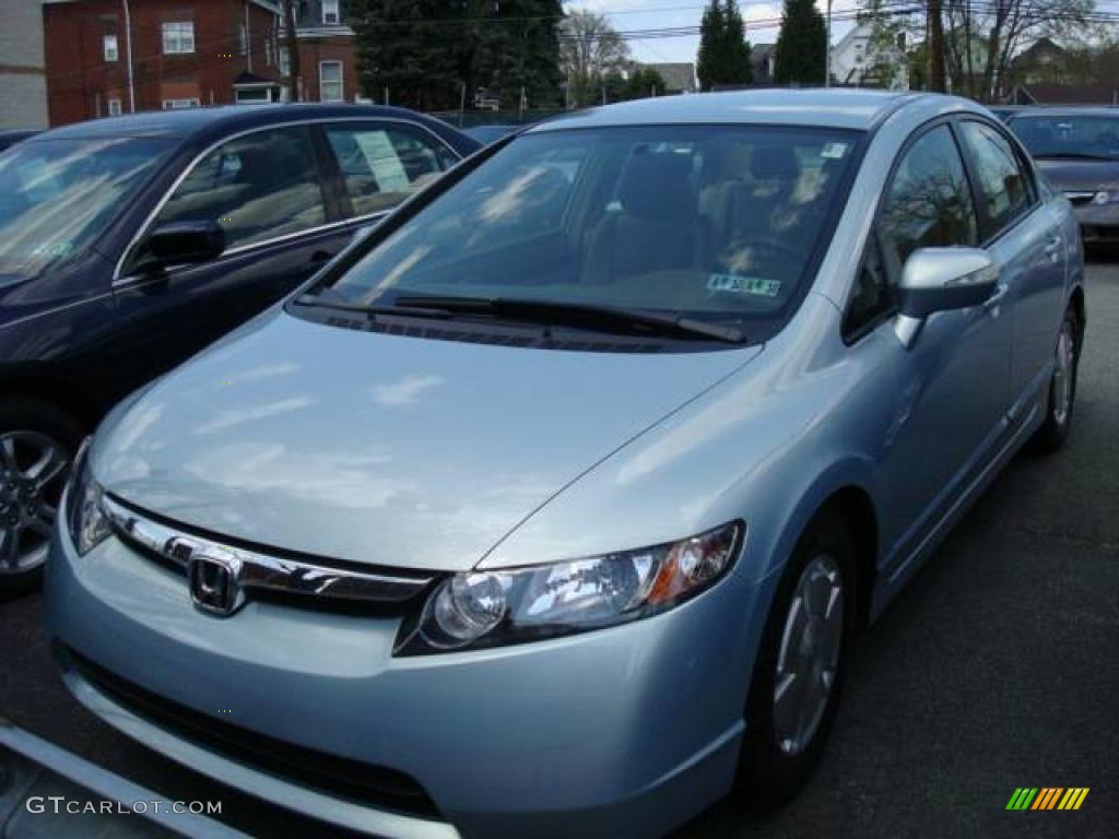 2006 Civic Hybrid Sedan - Opal Silver Blue Metallic / Ivory photo #1