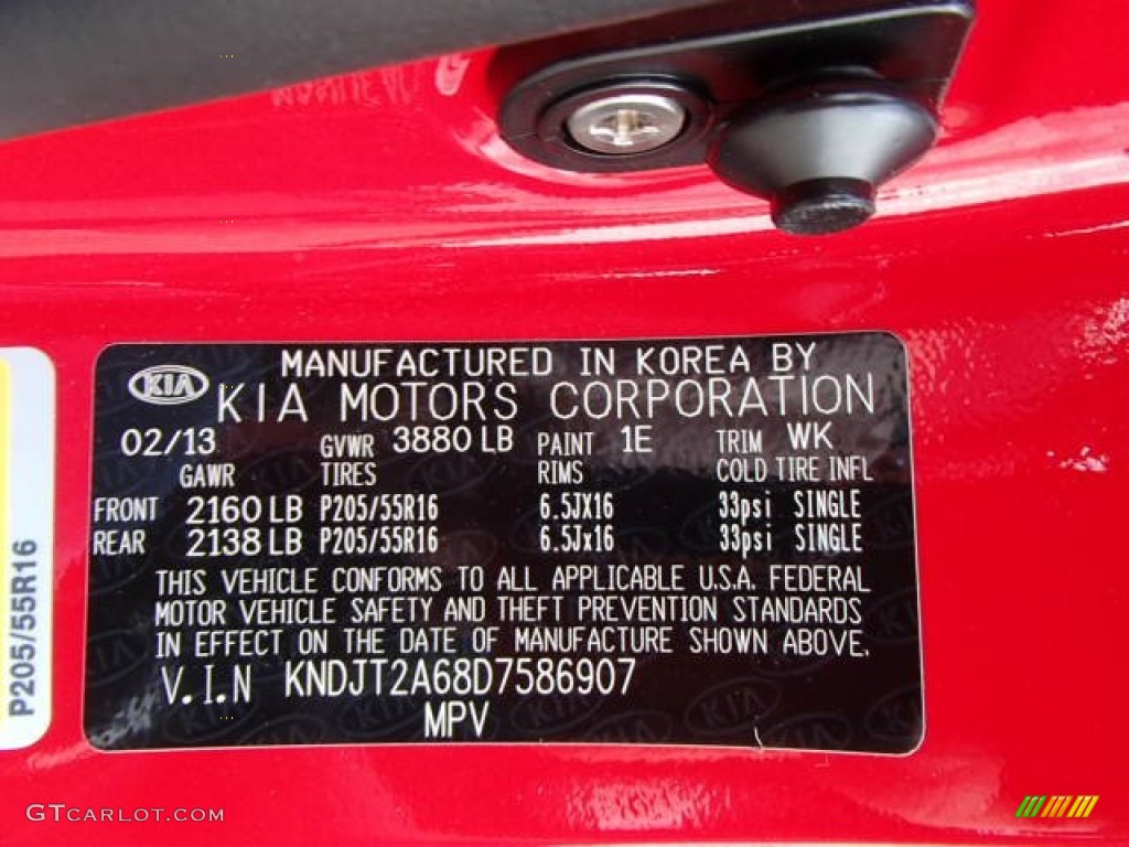 2013 Soul Color Code 1E for Molten Red Photo #80019827