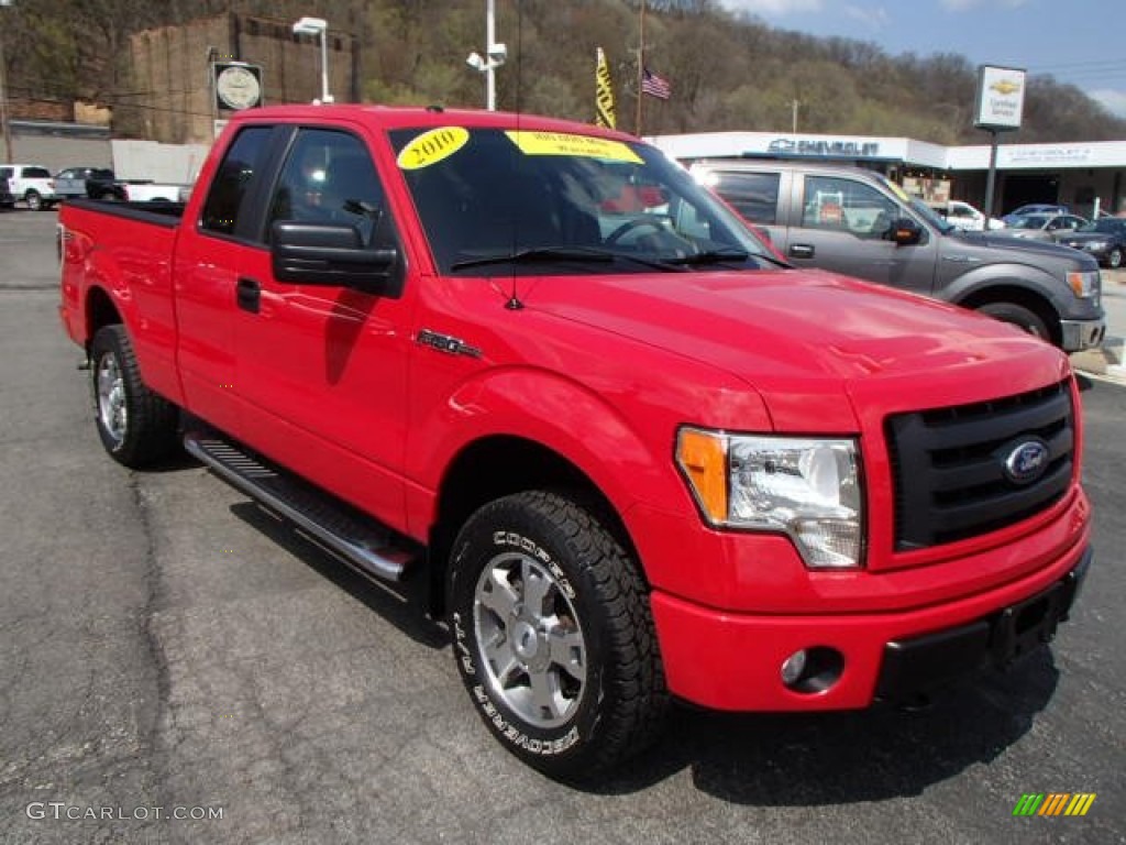 Vermillion Red 2010 Ford F150 STX SuperCab 4x4 Exterior Photo #80020502