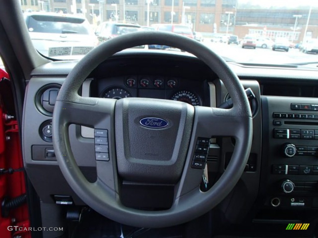 2010 Ford F150 STX SuperCab 4x4 Medium Stone Steering Wheel Photo #80020742