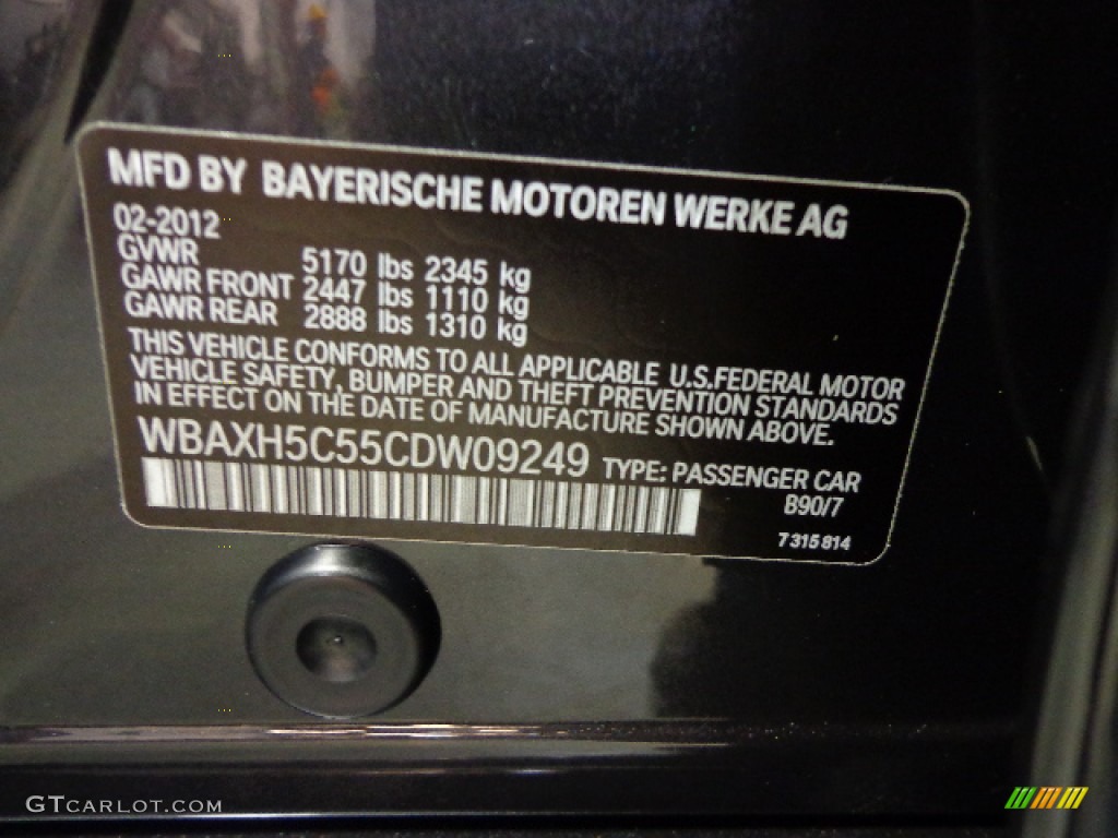 2012 5 Series 528i xDrive Sedan - Dark Graphite Metallic II / Black photo #15