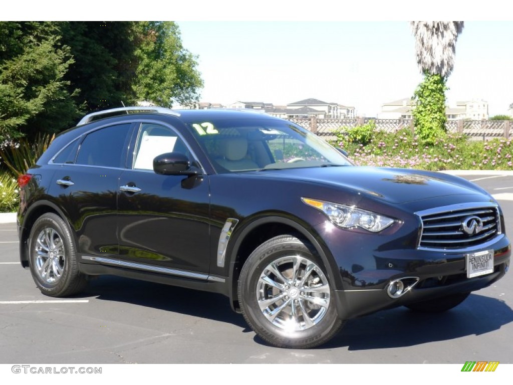 2012 FX 35 AWD - Malbec Black / Wheat photo #1