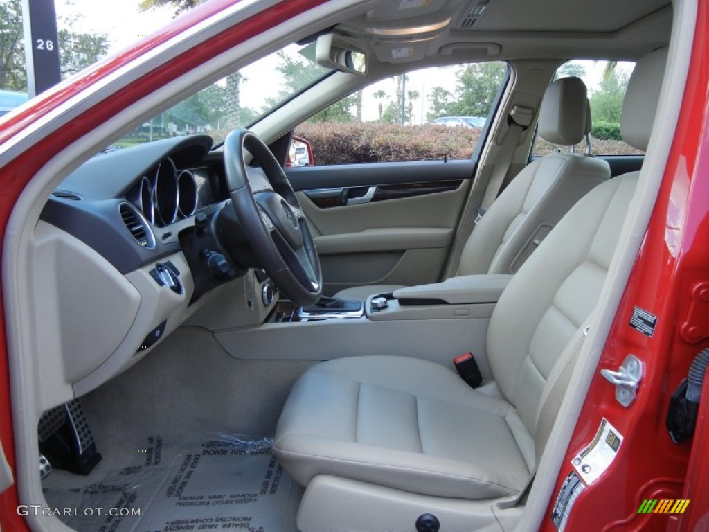 Almond Beige/Mocha Interior 2012 Mercedes-Benz C 250 Sport Photo #80023476