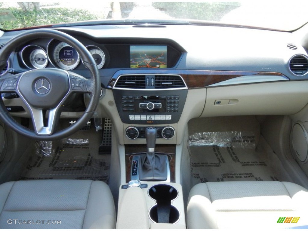 2012 Mercedes-Benz C 250 Sport Almond Beige/Mocha Dashboard Photo #80023626