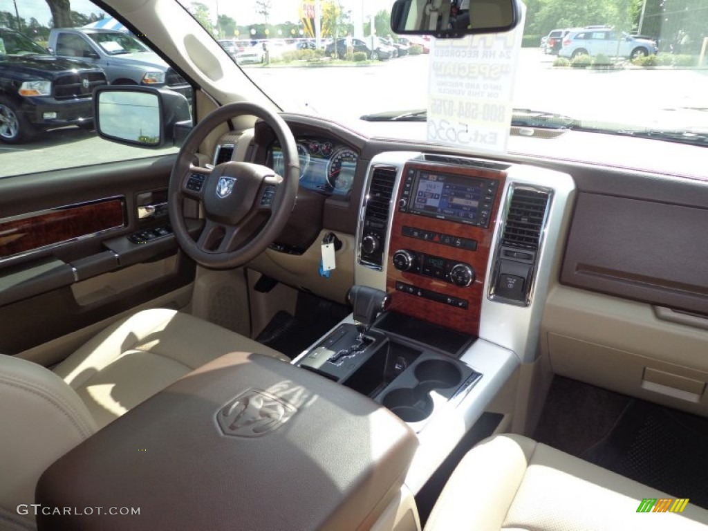 2012 Ram 1500 Laramie Crew Cab 4x4 - Bright White / Light Pebble Beige/Bark Brown photo #11