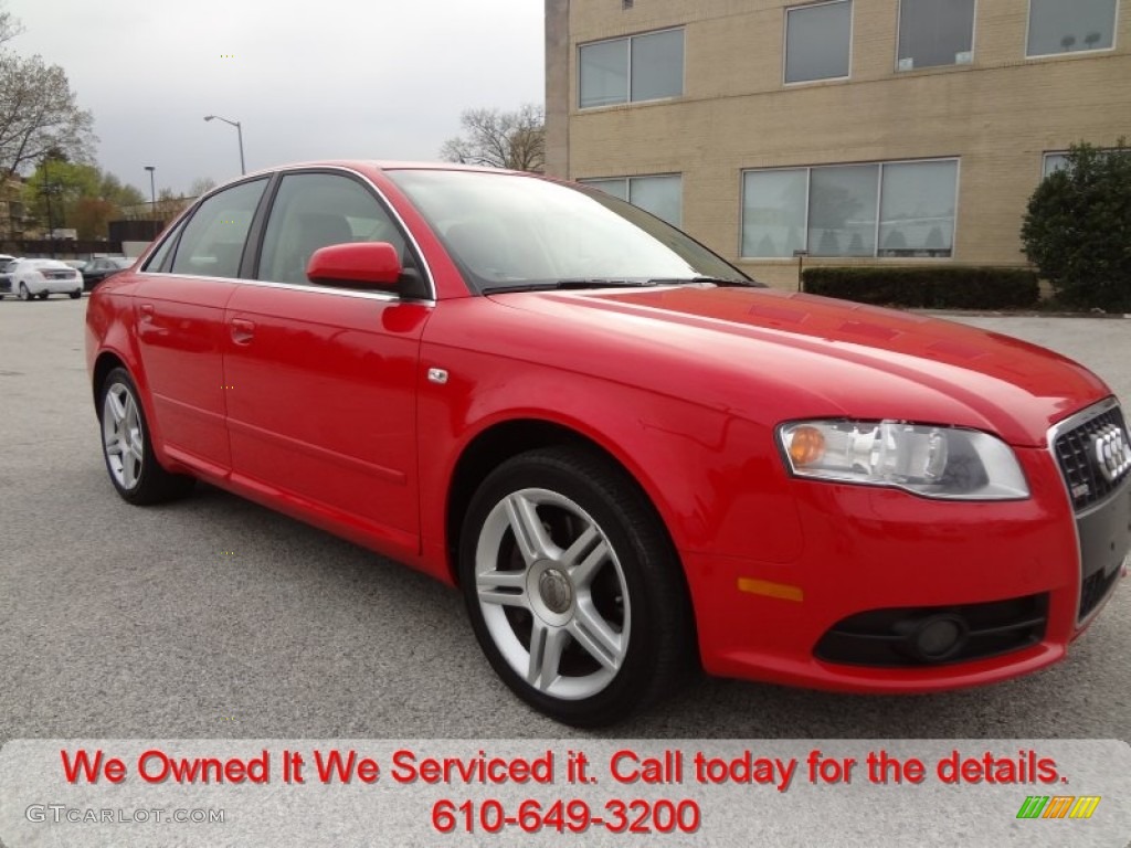 2008 A4 2.0T quattro Sedan - Brilliant Red / Beige photo #6