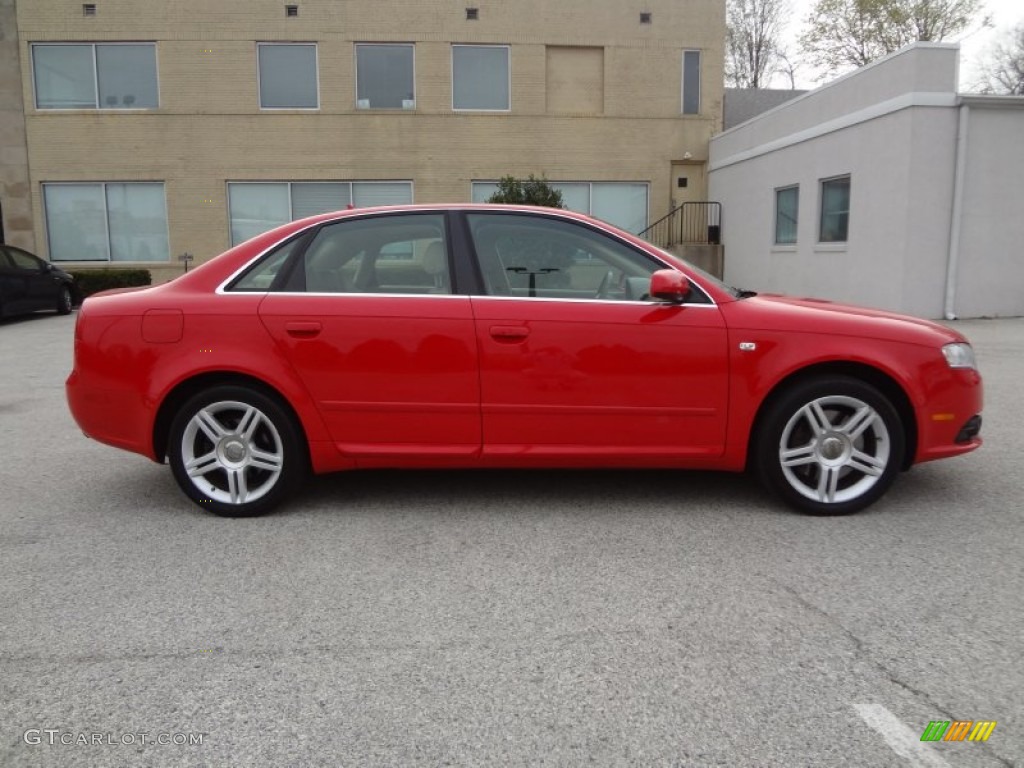 2008 A4 2.0T quattro Sedan - Brilliant Red / Beige photo #7