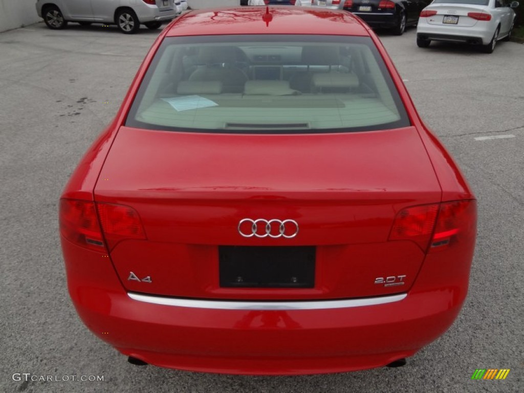 2008 A4 2.0T quattro Sedan - Brilliant Red / Beige photo #12