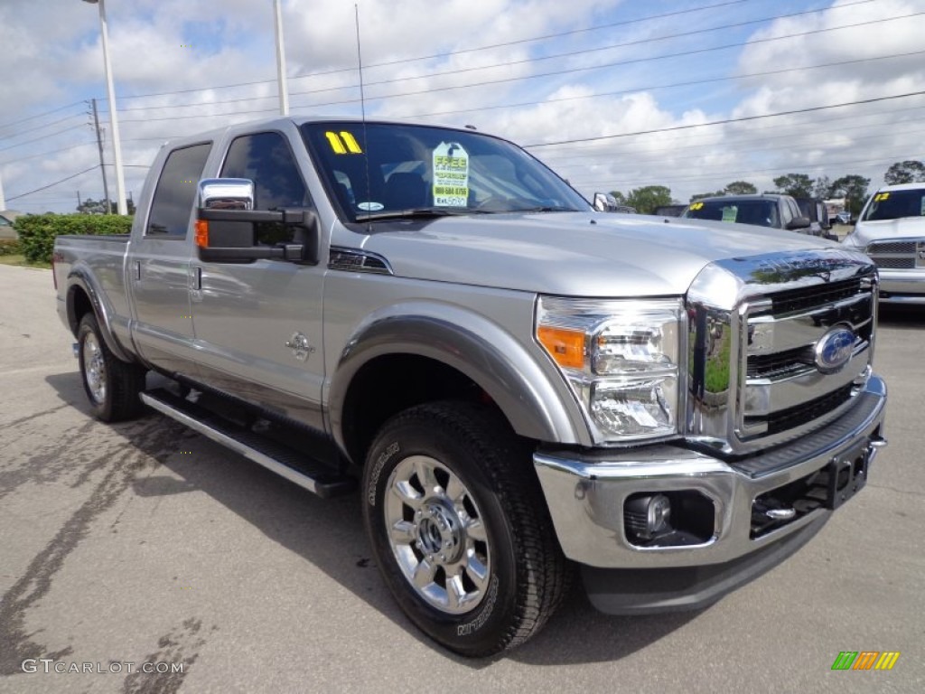Ingot Silver Metallic 2011 Ford F250 Super Duty Lariat Crew Cab 4x4 Exterior Photo #80027101