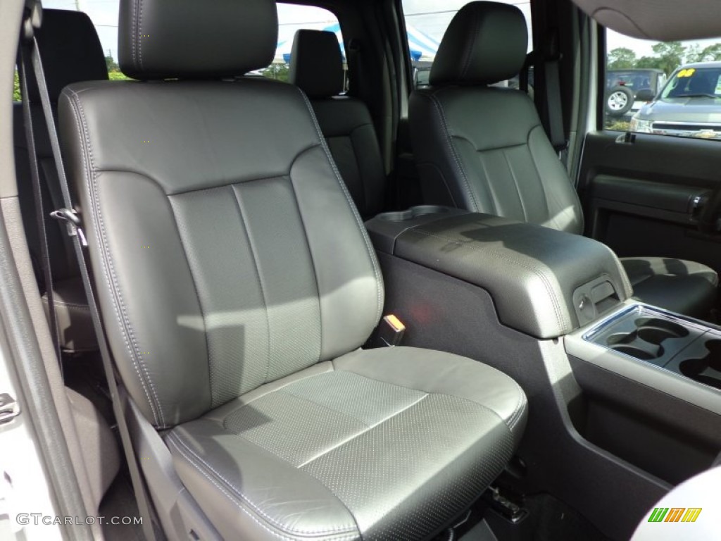 Black Two Tone Leather Interior 2011 Ford F250 Super Duty Lariat Crew Cab 4x4 Photo #80027135