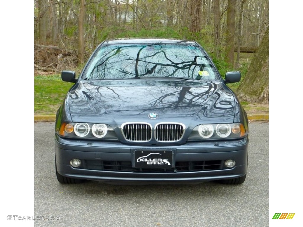 2001 5 Series 540i Sedan - Steel Blue Metallic / Black photo #2
