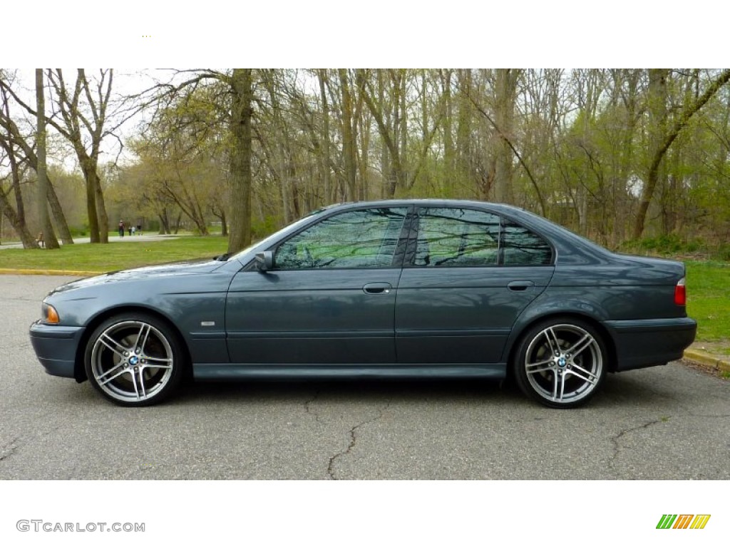 2001 5 Series 540i Sedan - Steel Blue Metallic / Black photo #4
