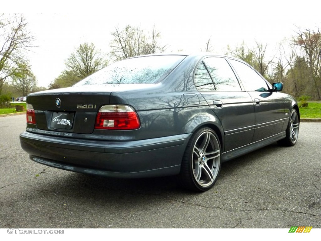 2001 5 Series 540i Sedan - Steel Blue Metallic / Black photo #7