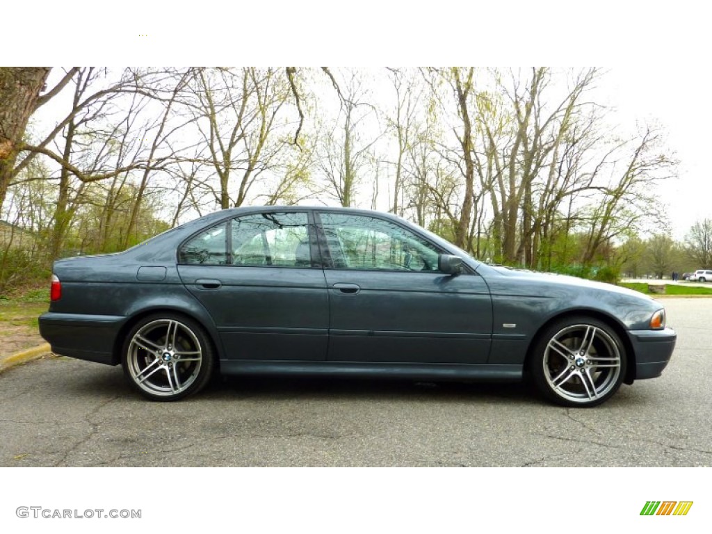 2001 5 Series 540i Sedan - Steel Blue Metallic / Black photo #10