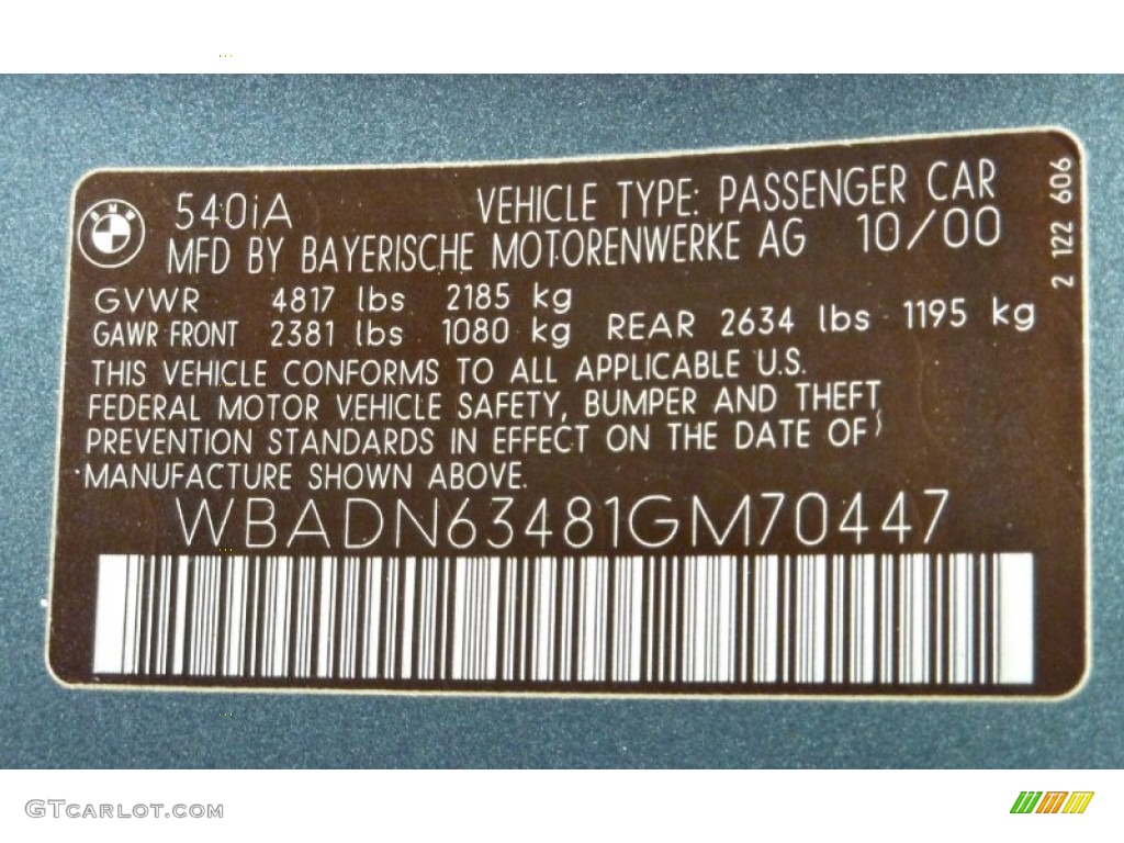 2001 5 Series 540i Sedan - Steel Blue Metallic / Black photo #34