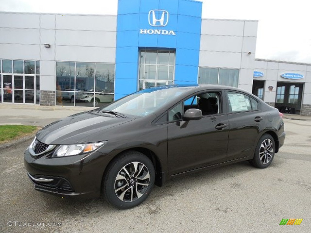 Kona Coffee Metallic 2013 Honda Civic EX Sedan Exterior Photo #80030204