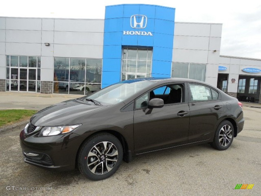 Kona Coffee Metallic 2013 Honda Civic EX Sedan Exterior Photo #80030903