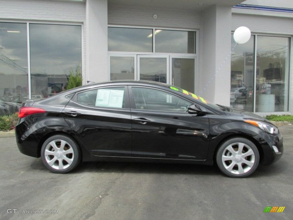 2012 Elantra Limited - Black Noir Pearl / Black photo #2