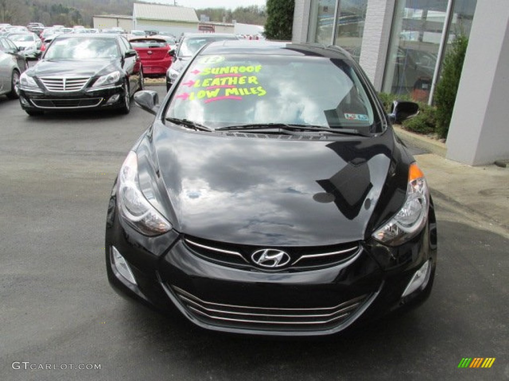 2012 Elantra Limited - Black Noir Pearl / Black photo #5