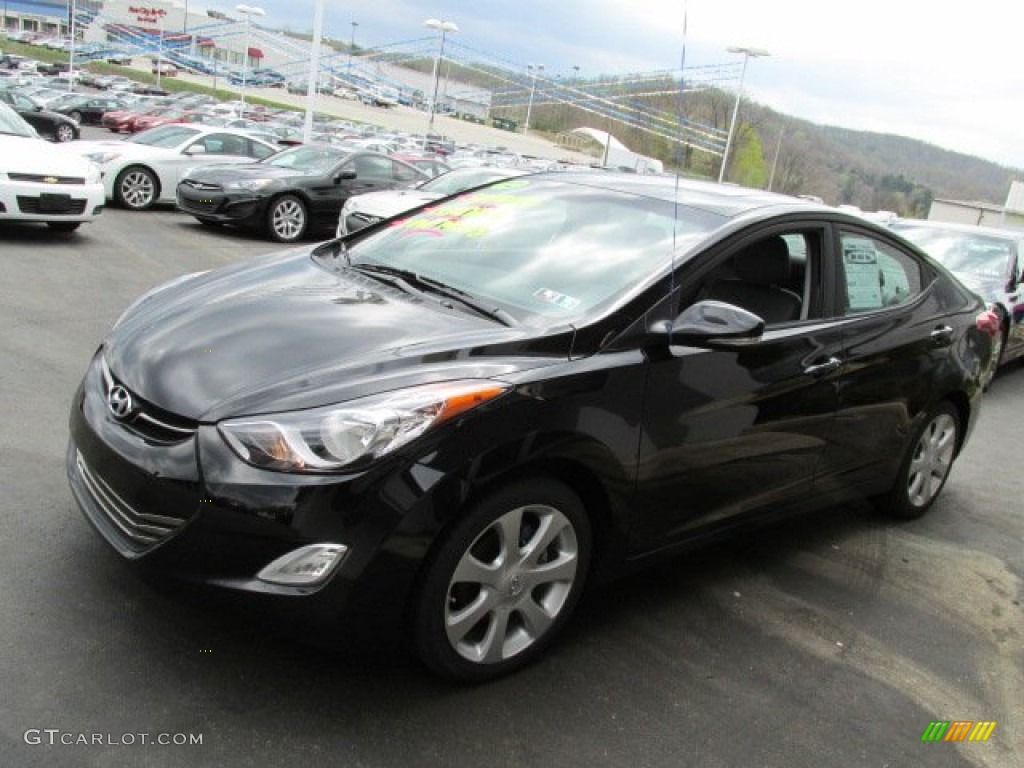 2012 Elantra Limited - Black Noir Pearl / Black photo #6