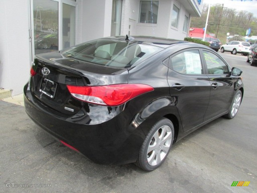 2012 Elantra Limited - Black Noir Pearl / Black photo #9
