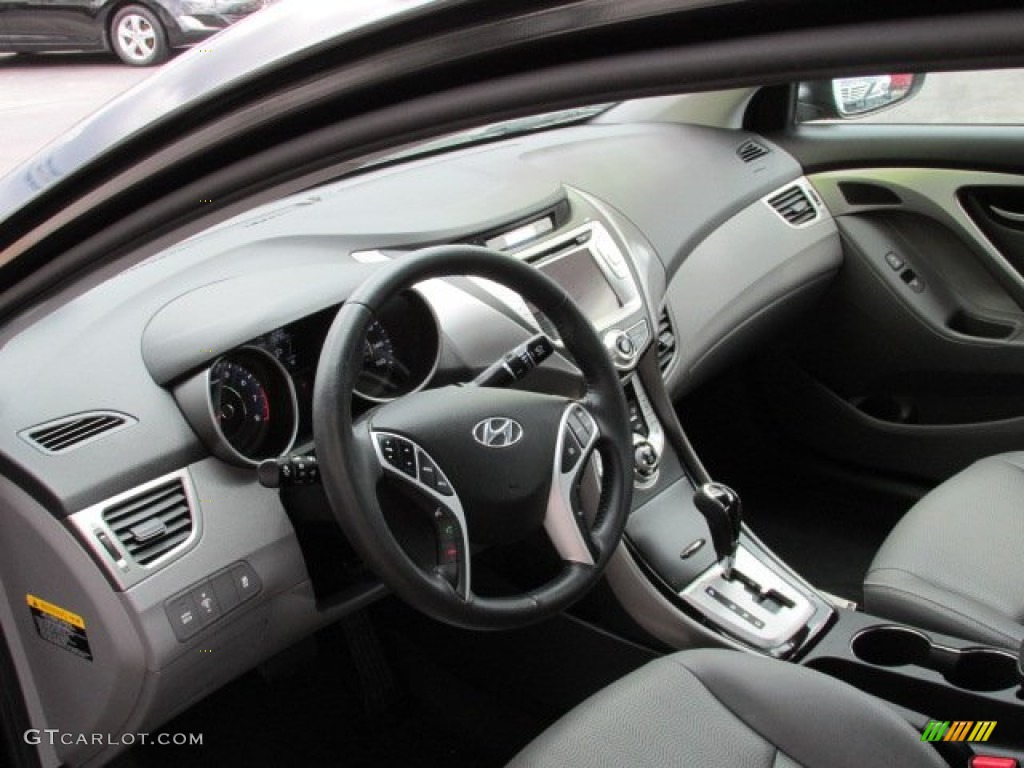 2012 Elantra Limited - Black Noir Pearl / Black photo #12