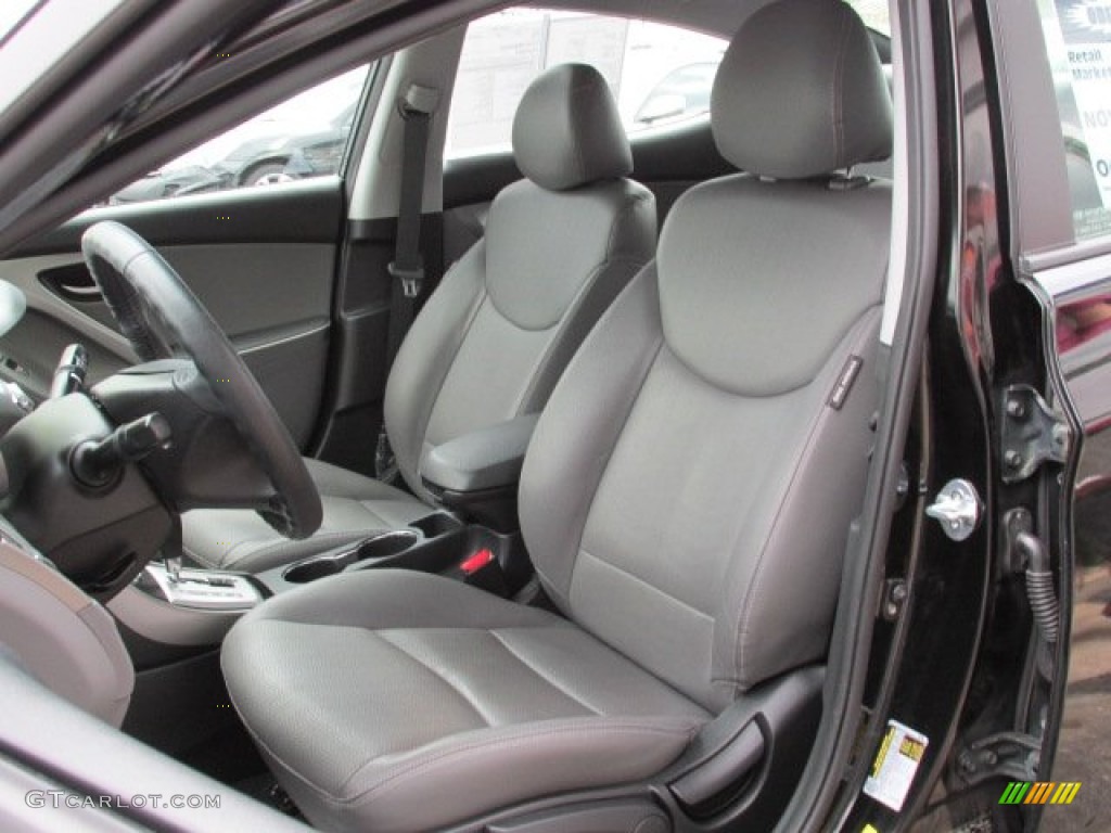 2012 Elantra Limited - Black Noir Pearl / Black photo #14