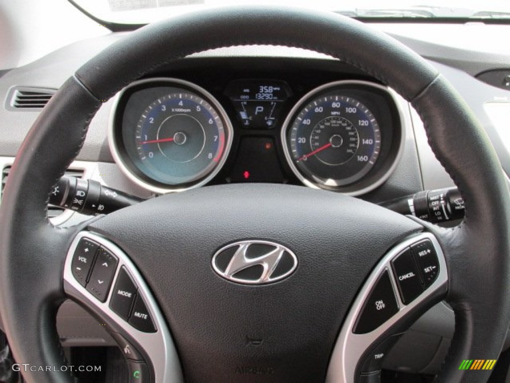 2012 Elantra Limited - Black Noir Pearl / Black photo #18