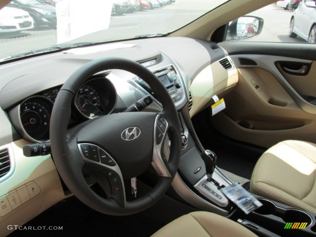 2013 Elantra Limited - Shimmering White / Beige photo #6