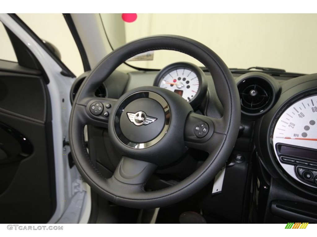 2013 Mini Cooper Paceman Carbon Black Steering Wheel Photo #80036069