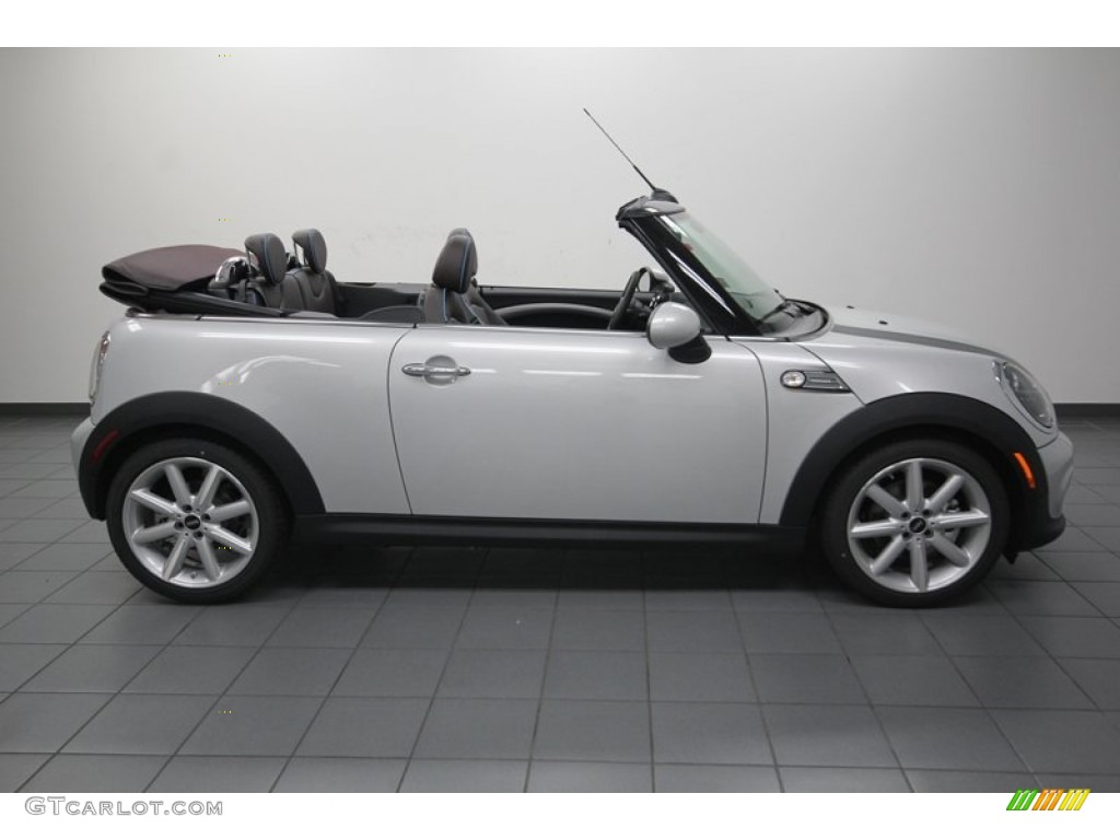 White Silver Metallic 2013 Mini Cooper Convertible Highgate Package Exterior Photo #80036726