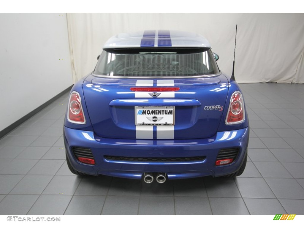 2013 Cooper S Coupe - Lightning Blue Metallic / Carbon Black photo #10