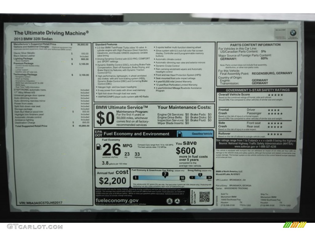 2013 3 Series 328i Sedan - Glacier Silver Metallic / Black photo #30