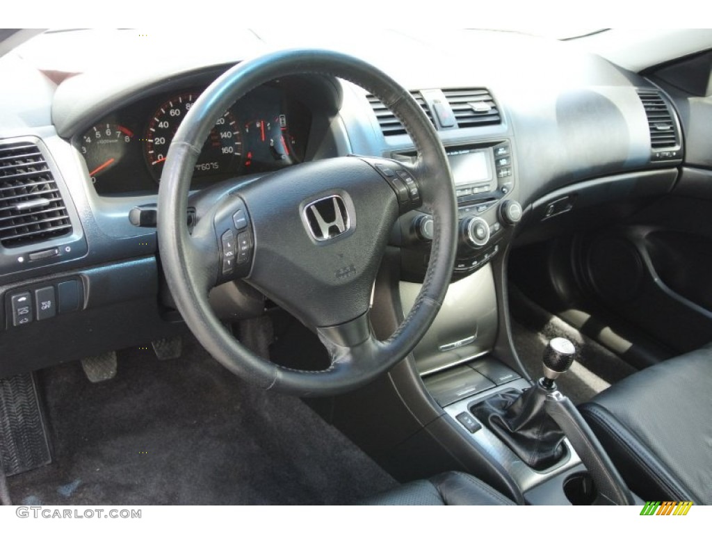 2005 Honda Accord EX V6 Coupe Black Dashboard Photo #80038523