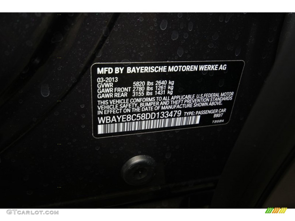 2013 7 Series 750Li Sedan - Dark Graphite Metallic II / Black photo #9