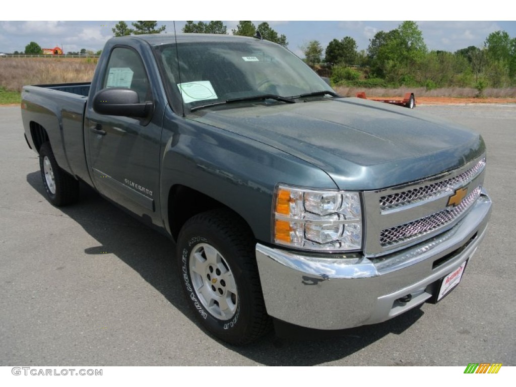 2013 Silverado 1500 LT Regular Cab - Blue Granite Metallic / Ebony photo #2