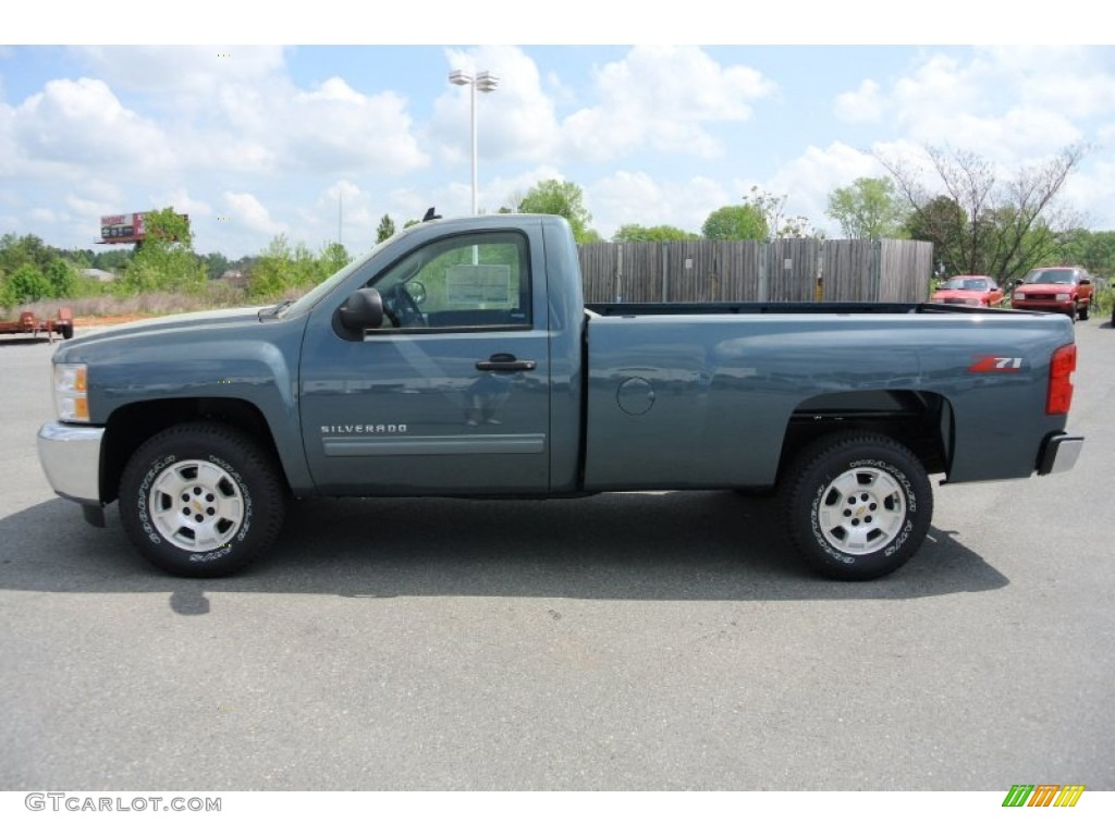 2013 Silverado 1500 LT Regular Cab - Blue Granite Metallic / Ebony photo #3