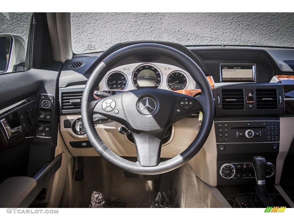 2010 Mercedes-Benz GLK 350 Almond/Black Steering Wheel Photo #80044238
